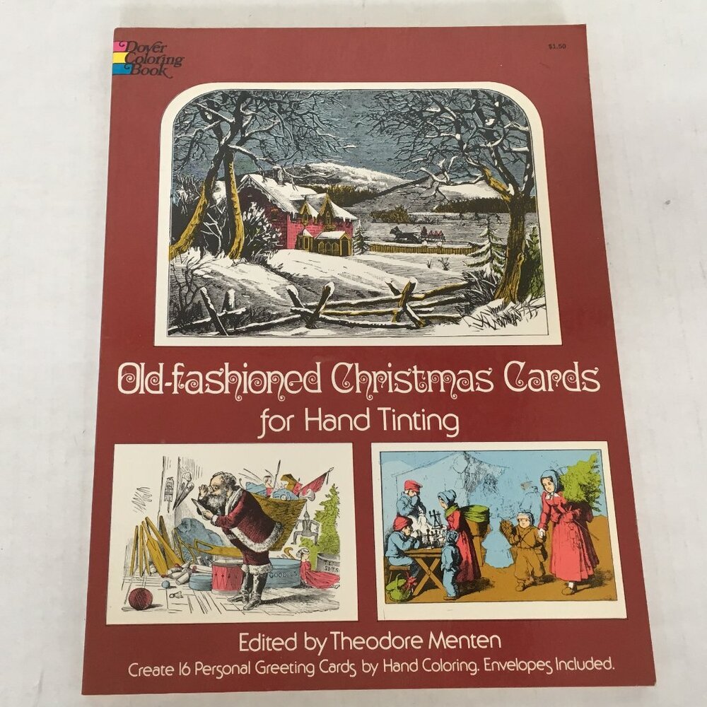 Old fashioned Christmas cards for hand tinting 16 personal greeting cards